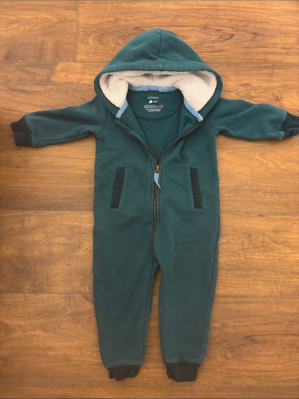 Primary fleece hooded snowsuit 18-24m